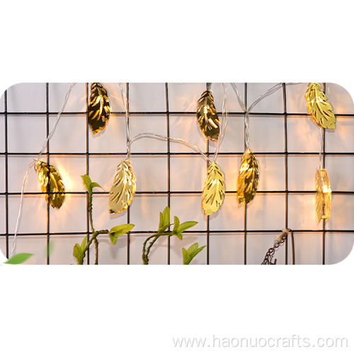 Hollow gold leaves high-end lights girl iron lamps